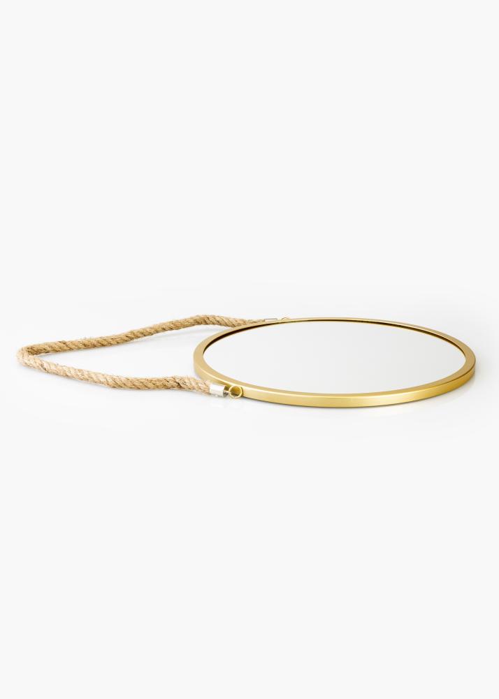 KAILA Miroir rond Rope - Or diamètre 30 cm