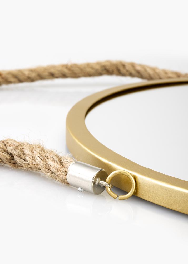 KAILA Miroir rond Rope - Or diamètre 30 cm