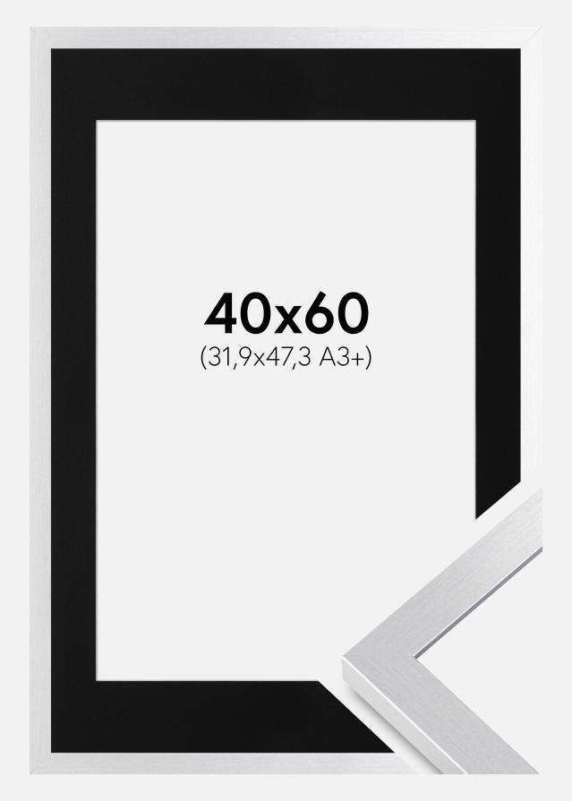 Cadre Selection Argent 40x60 cm - Passe-partout Noir 32,9x48,3 cm