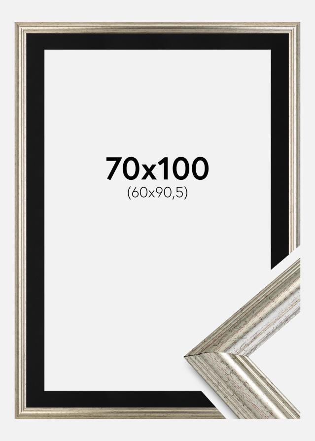 Cadre Västkusten Argent 70x100 cm - Passe-partout Noir 61x91,5 cm