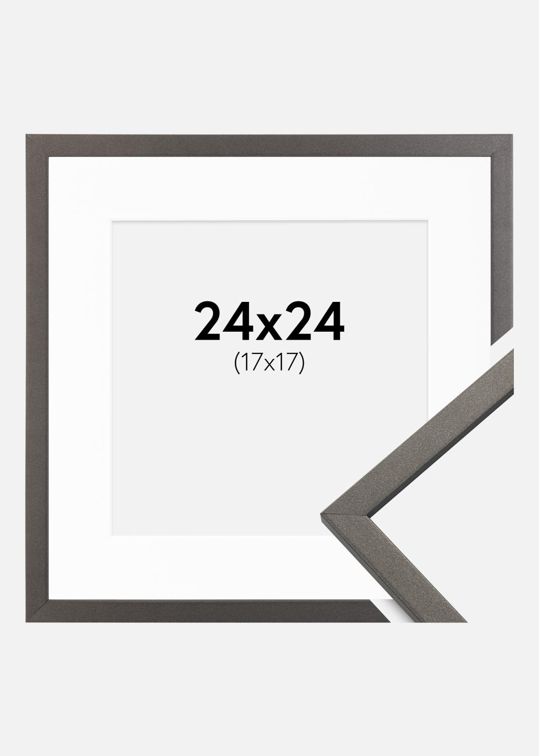 Product Image for Cadre Edsbyn Graphite 24x24 cm - Passe-partout Blanc 18x18 cm