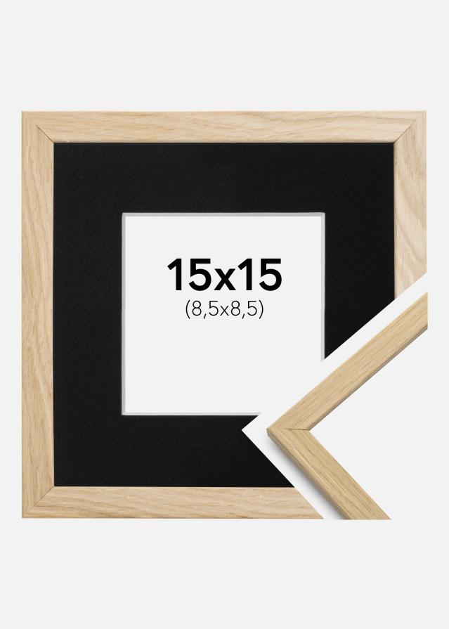 Cadre Edsbyn Chêne 15x15 cm - Passe-partout Noir 9x9 cm