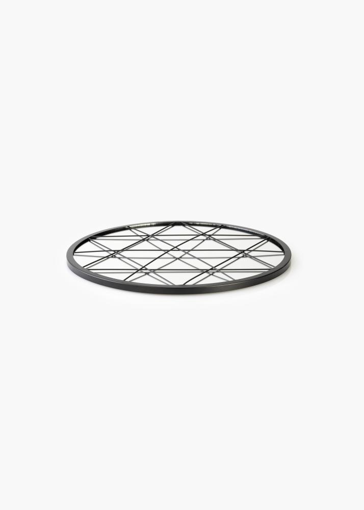 KAILA Miroir rond Triangles - Noir diamètre 35 cm