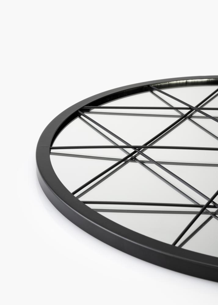 KAILA Miroir rond Triangles - Noir diamètre 35 cm