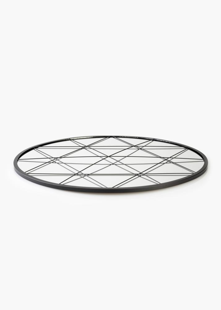 KAILA Miroir rond Triangles - Noir diamètre 55 cm