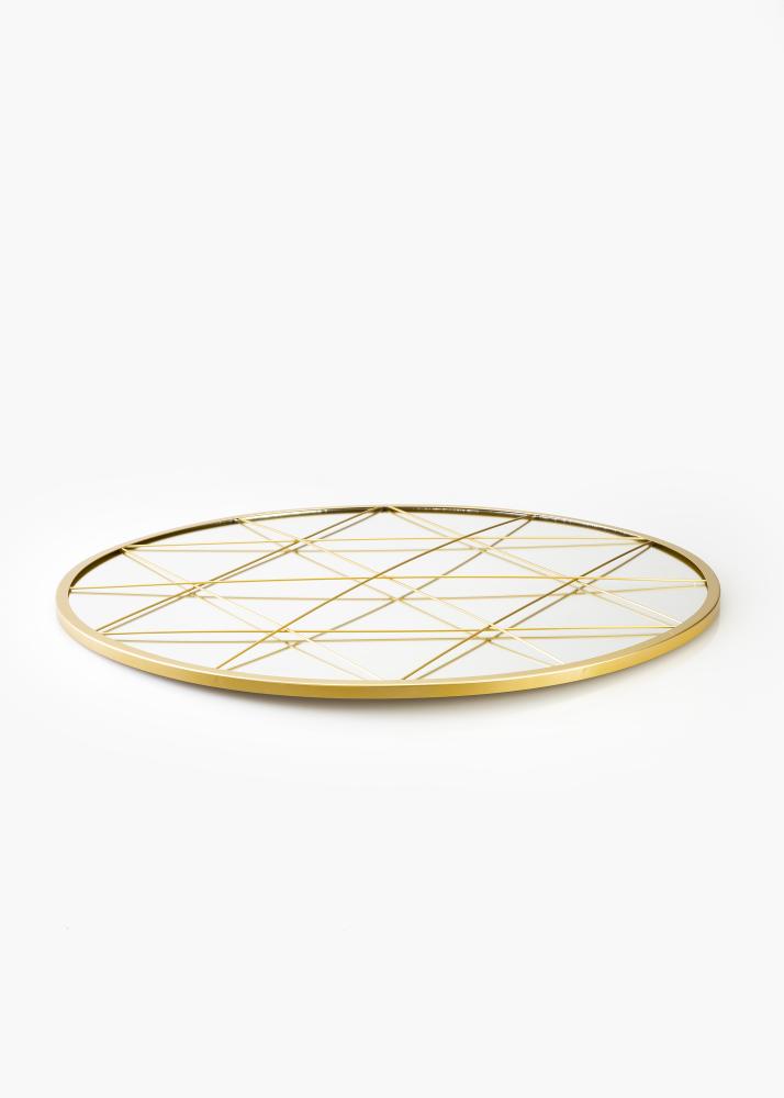 KAILA Miroir rond Triangles - Or diamètre 35 cm
