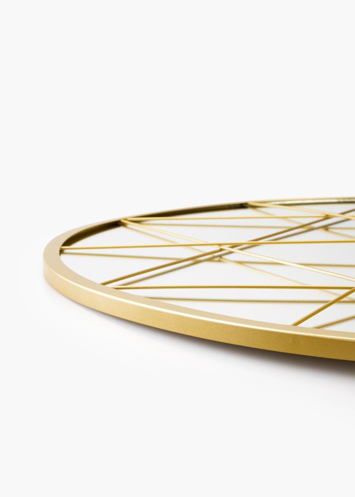 KAILA Miroir rond Triangles - Or diamètre 35 cm