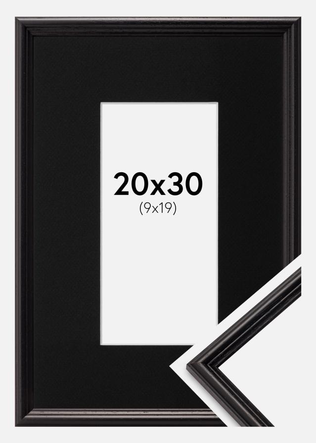 Cadre Horndal Noir 20x30 cm - Passe-partout Noir 10x20 cm