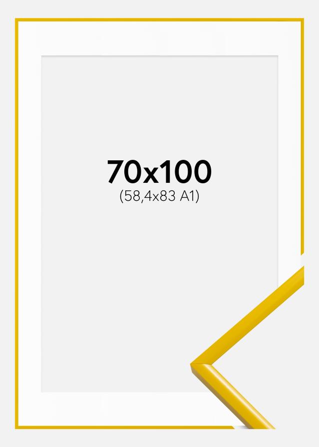 Cadre New Lifestyle Jaune 70x100 cm - Passe-partout Blanc 59,4x84 cm