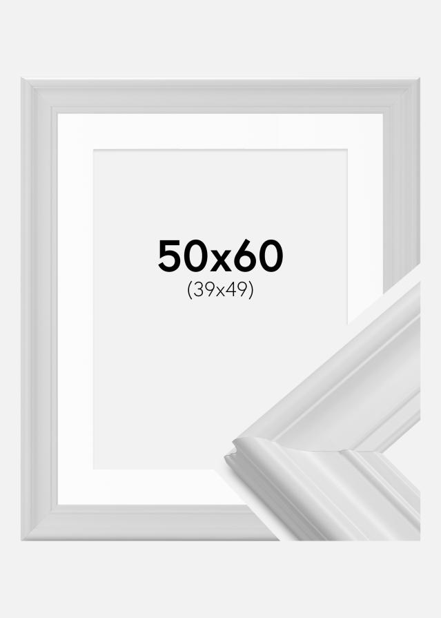 Cadre Mora Premium Blanc 50x60 cm - Passe-partout Blanc 40x50 cm