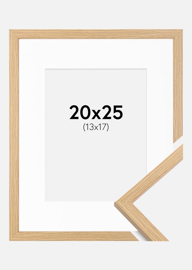 Cadre Galant Chêne 20x25 cm - Passe-partout Blanc 14x18 cm