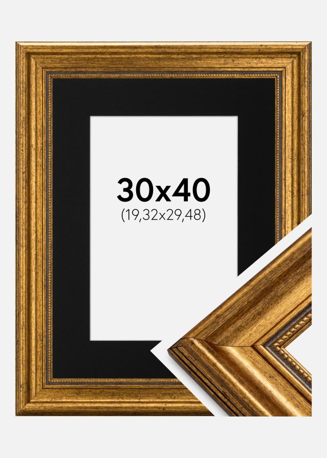 Cadre Rococo Or 30x40 cm - Passe-partout Noir 8x12 pouces