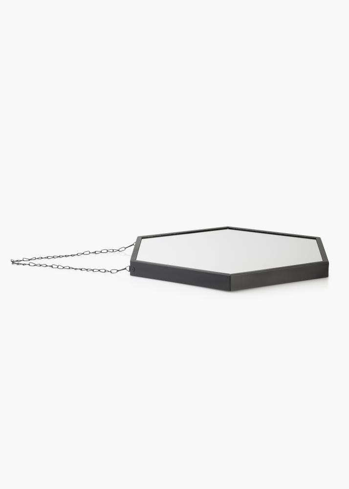 KAILA Miroir Hex Chain - Noir 39x45 cm
