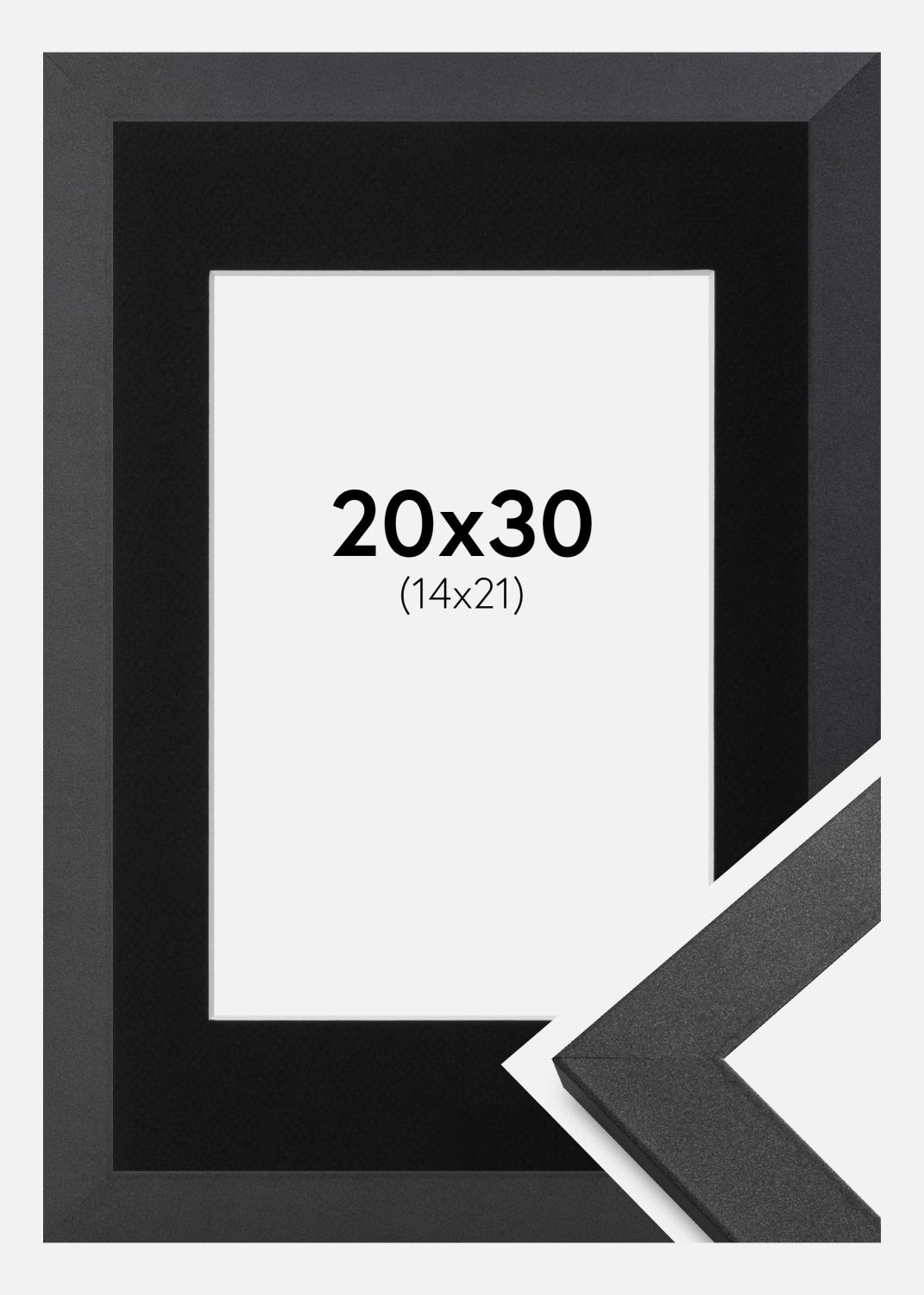 Product Image for Cadre Graphite Wood 20x30 cm - Passe-partout Noir 15x22 cm