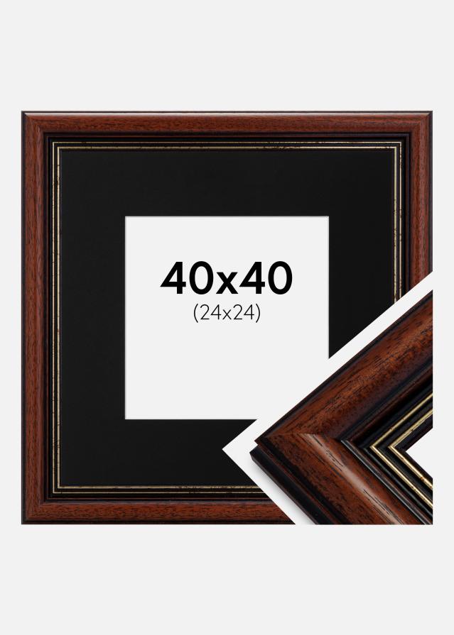 Cadre Old Retro 40x40 cm - Passe-partout Noir 25x25 cm