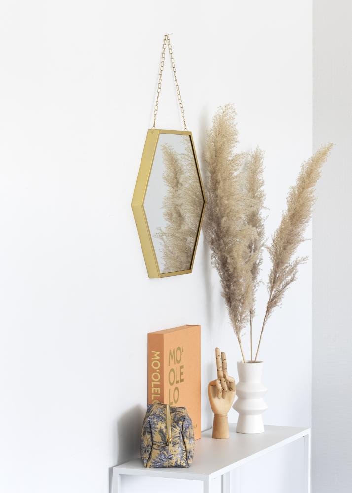 KAILA Miroir Hex Chain - Or 39x45 cm