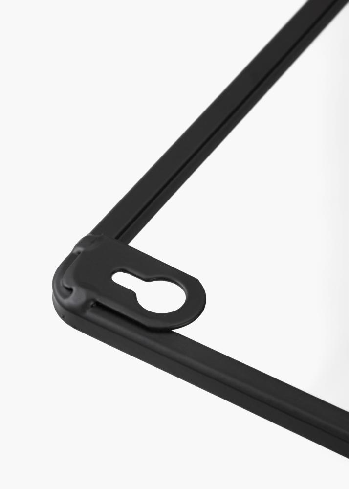 KAILA Miroir rond avec étagère - Noir 55x25 cm