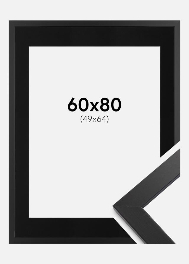 Cadre Black Wood 60x80 cm - Passe-partout Noir 50x65 cm