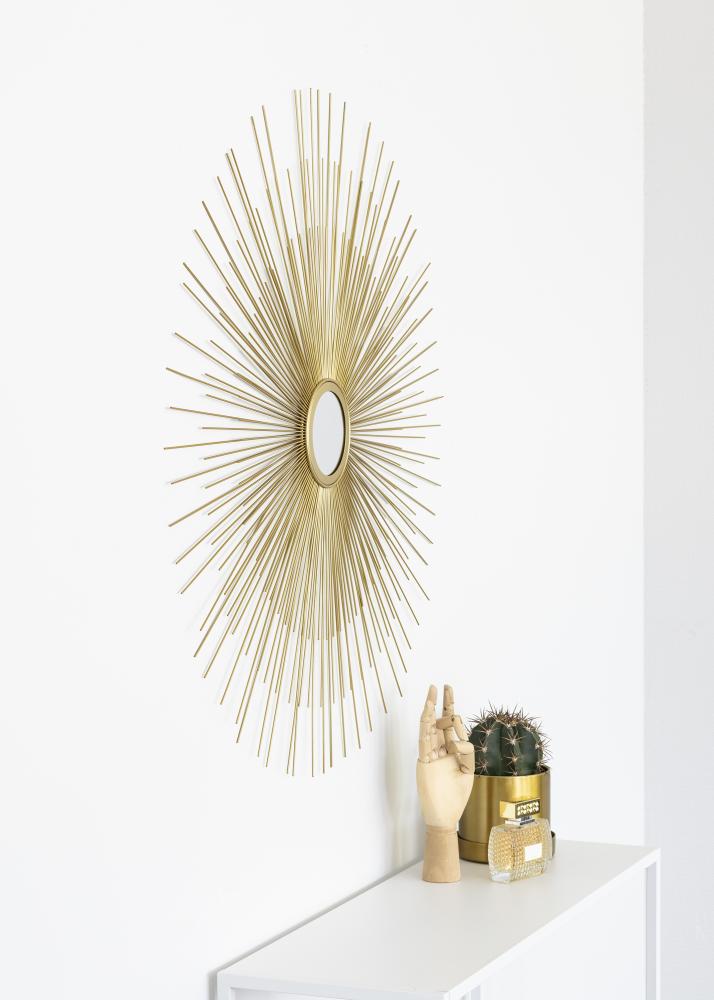 KAILA Miroir rond Sunrays - Or diamètre 80 cm