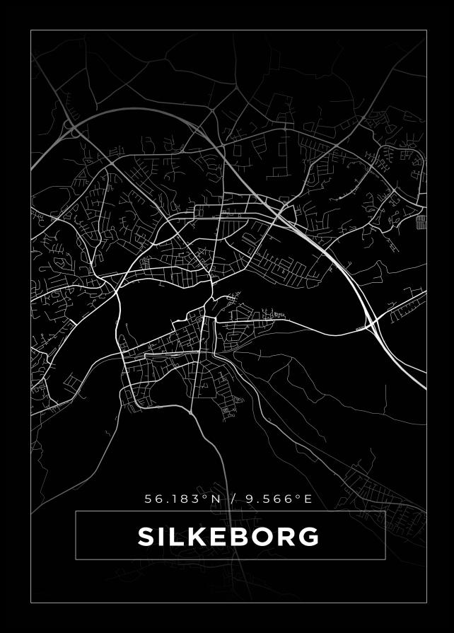 Map - Silkeborg - Black