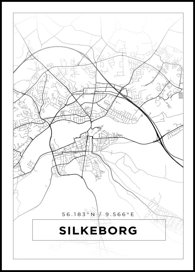 Map - Silkeborg - White