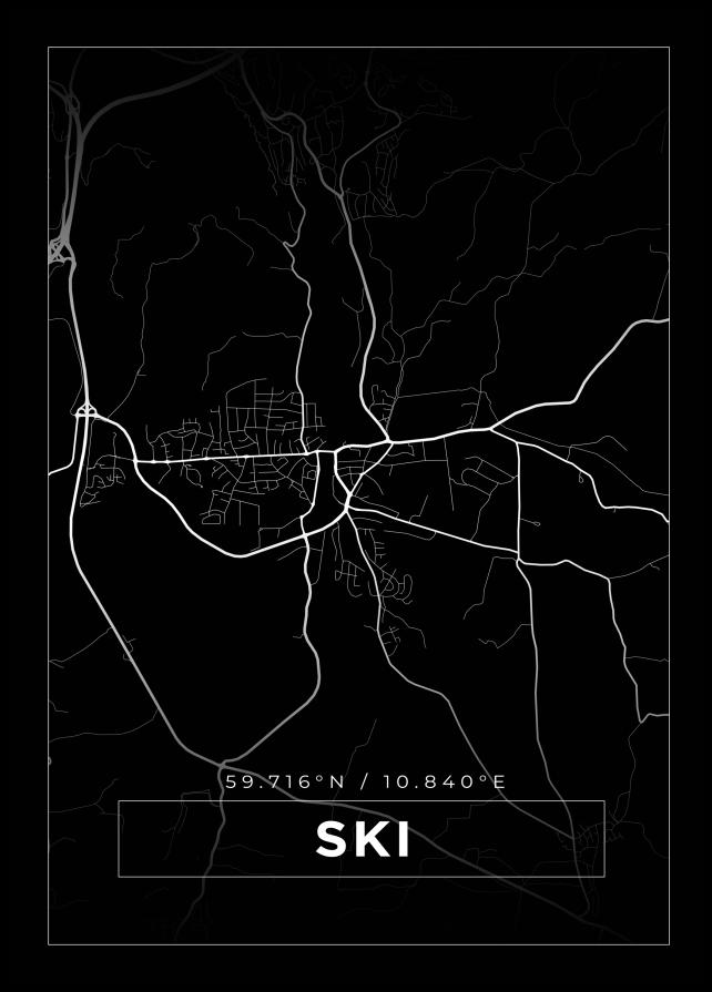 Map - Ski - Black