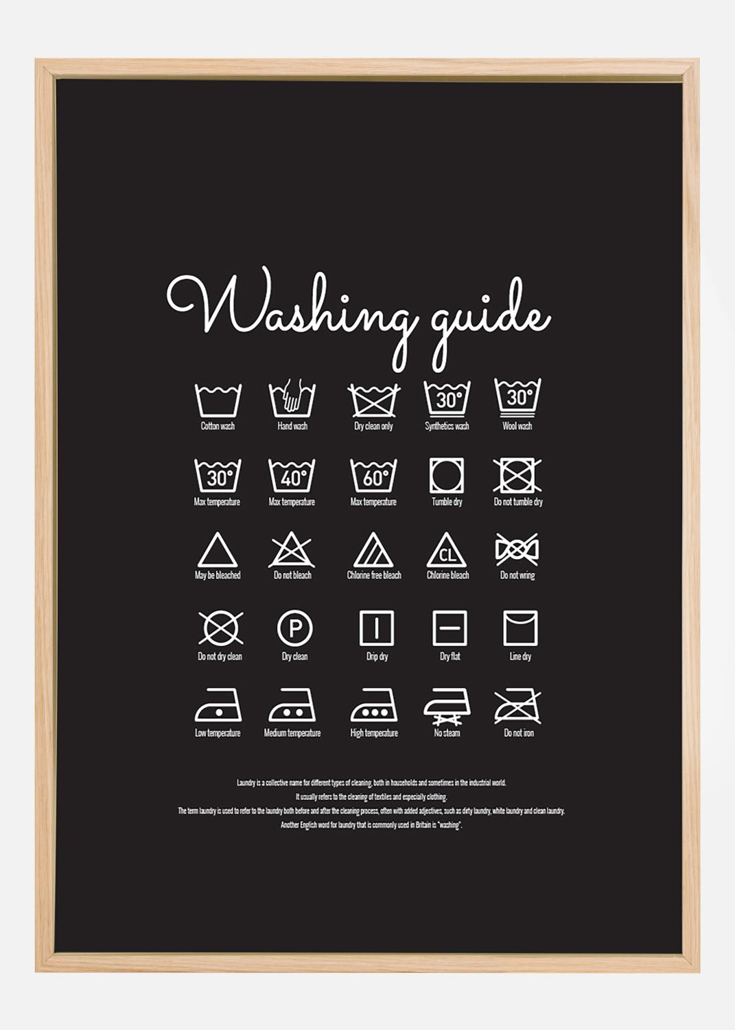 Product Image for Washing guide - Black Poster (21x29,7 cm (A4))