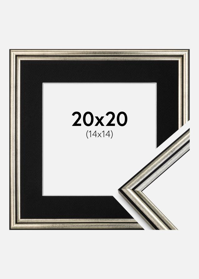 Cadre Horndal Argent 20x20 cm - Passe-partout Noir 15x15 cm