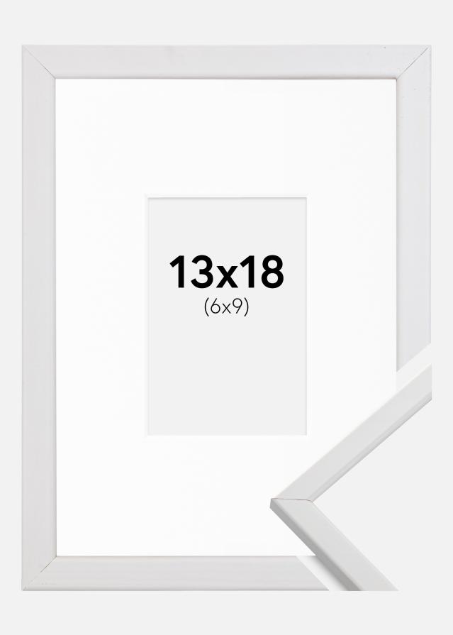 Cadre Galant Blanc 13x18 cm - Passe-partout Blanc 7x10 cm