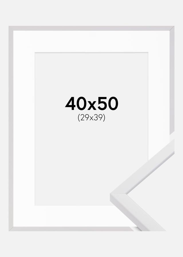 Cadre E-Line Blanc 40x50 cm - Passe-partout Blanc 30x40 cm