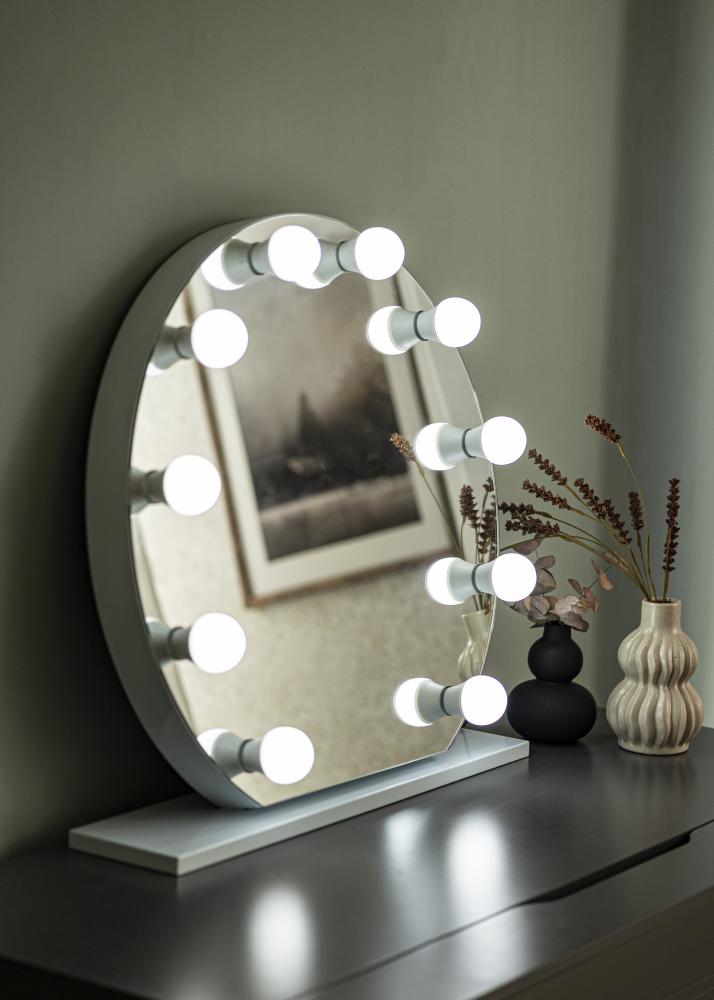 KAILA Miroir de maquillage Hollywood 10 E27 Blanc 70x65 cm