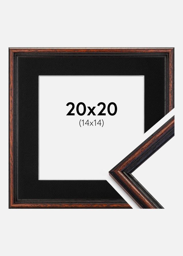 Cadre Horndal Noyer 20x20 cm - Passe-partout Noir 15x15 cm