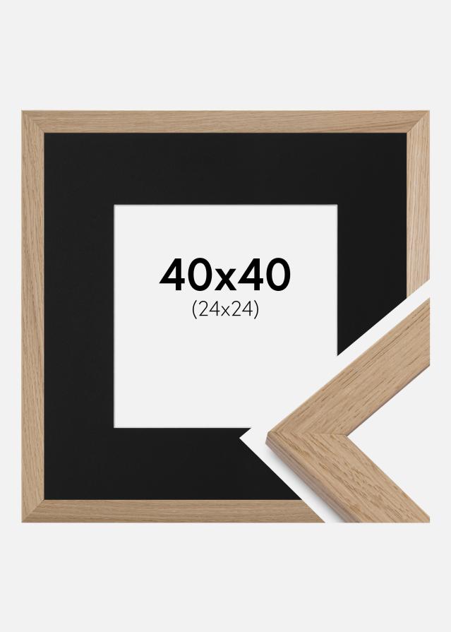 Cadre Trendline Chêne 40x40 cm - Passe-partout Noir 25x25 cm