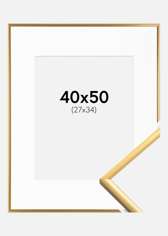 Cadre New Lifestyle Shiny Gold 40x50 cm - Passe-partout Blanc 28x35 cm