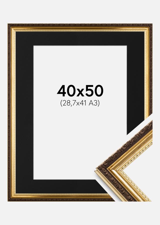 Cadre Abisko Or 40x50 cm - Passe-partout Noir 29,7x42 cm (A3)