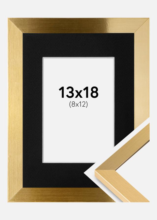 Cadre Selection Or 13x18 cm - Passe-partout Noir 9x13 cm