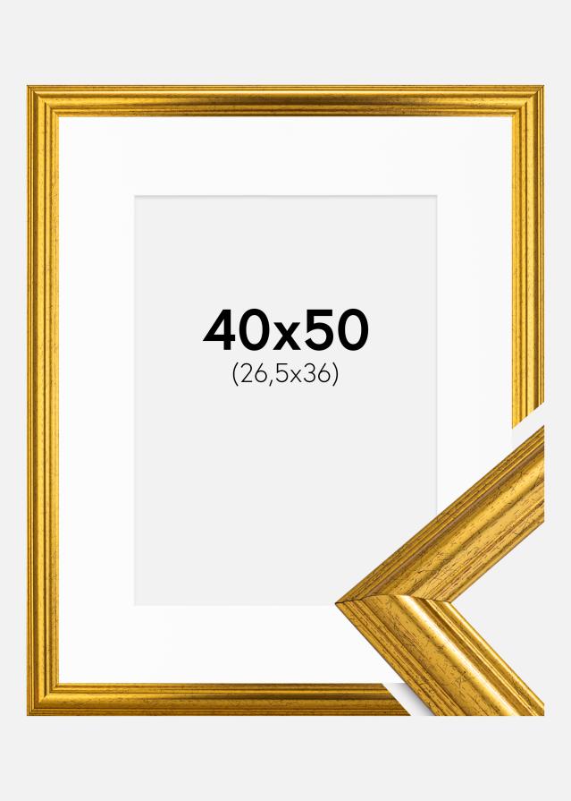 Cadre Västkusten Or 40x50 cm - Passe-partout Blanc 27,5x37 cm