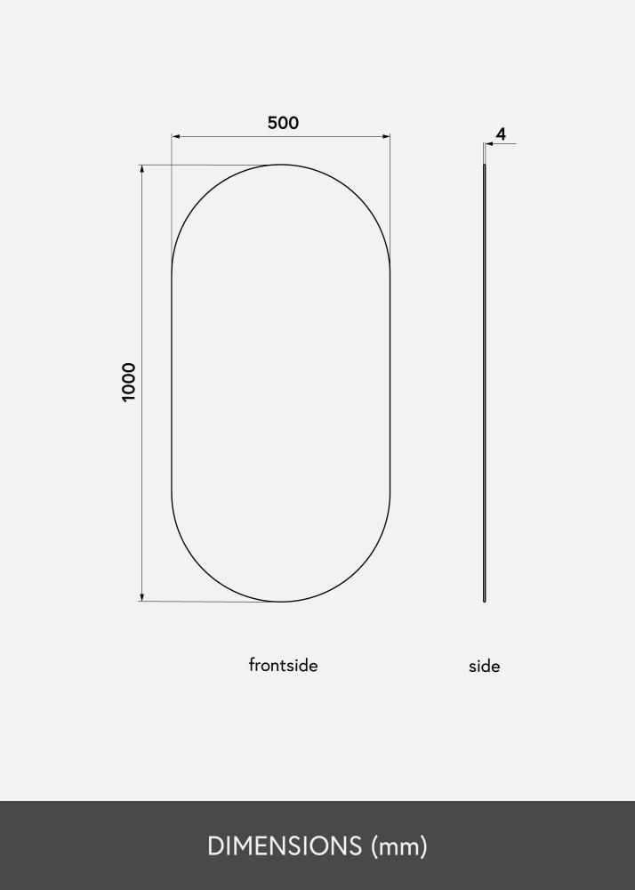 KAILA Miroir Oval 50x100 cm