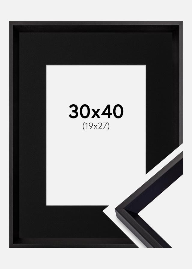 Cadre Globe Noir 30x40 cm - Passe-partout Noir 20x28 cm