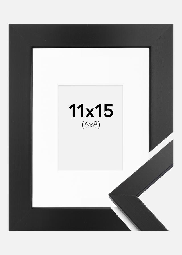 Cadre Black Wood 11x15 cm - Passe-partout Blanc 7x9 cm