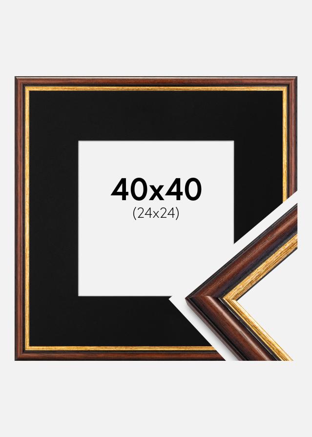 Cadre Siljan Brun 40x40 cm - Passe-partout Noir 25x25 cm