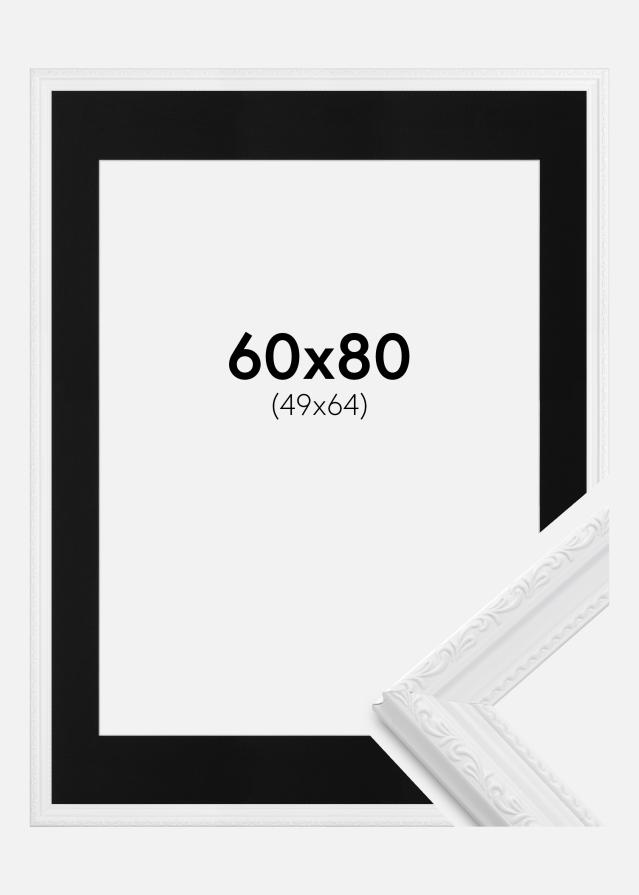 Cadre Abisko Blanc 60x80 cm - Passe-partout Noir 50x65 cm