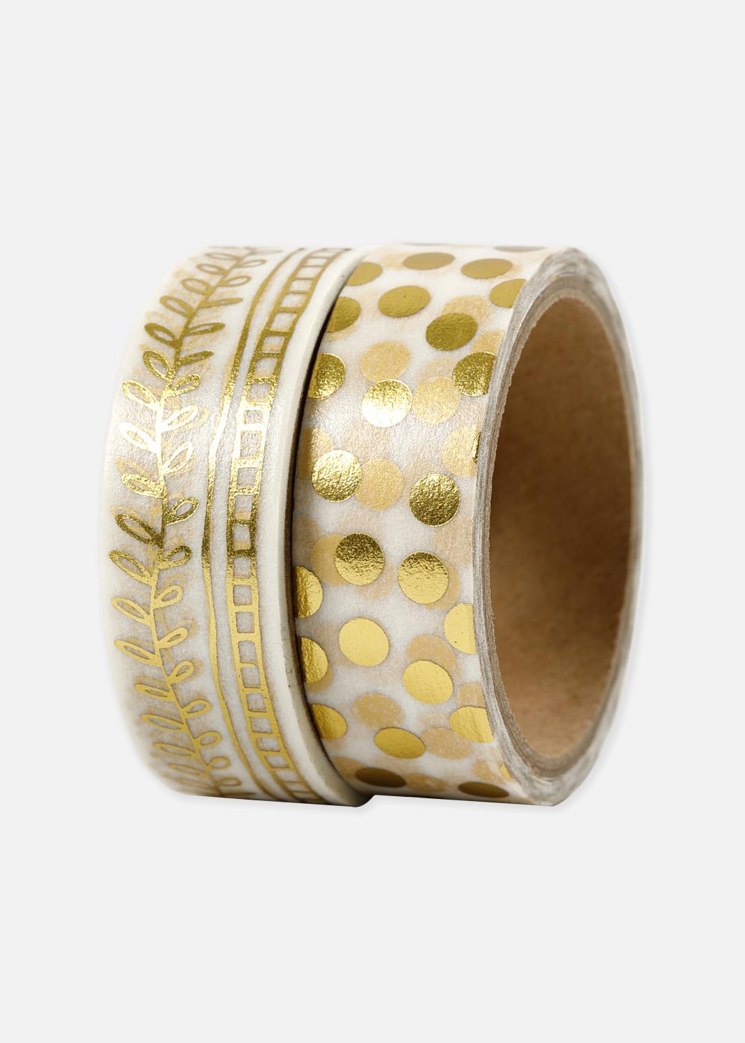 Product Image for Ruban adhésif Washi Or lignes déco et points - Lot de 2