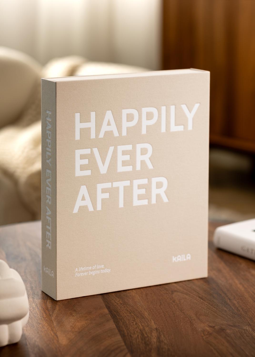 Product Image for KAILA HAPPILY EVER AFTER Creme - Coffee Table Photo Album (60 Pages Noires)