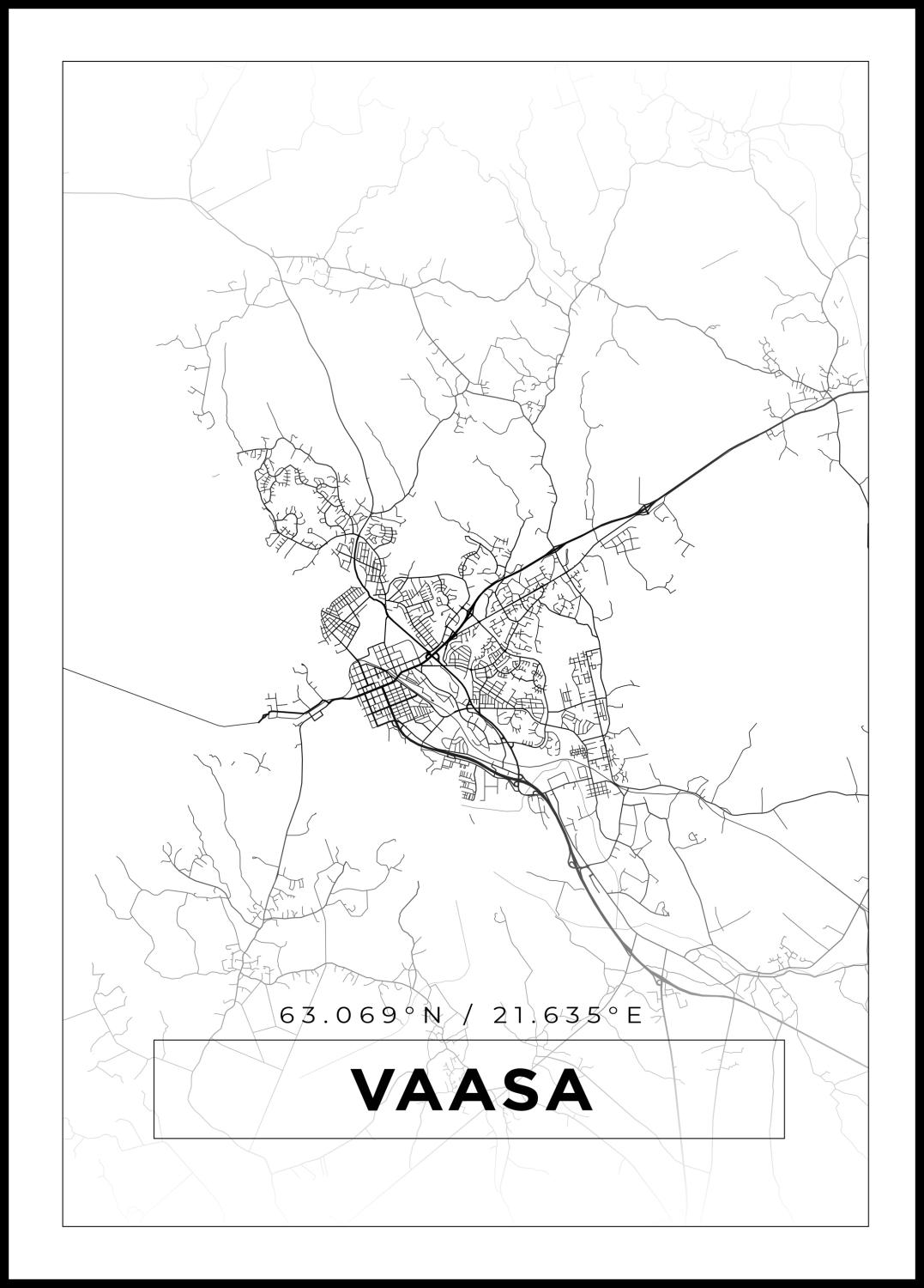 Product Image for Map - Vaasa - White (21x29,7 cm (A4))