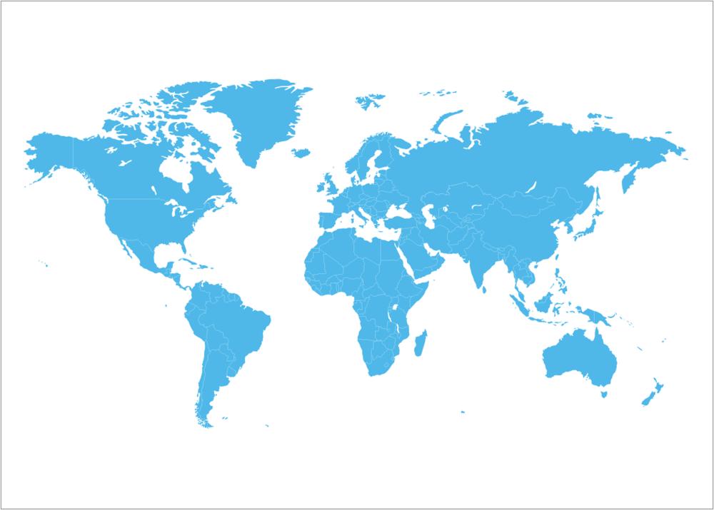 Carte du monde Bleu Poster