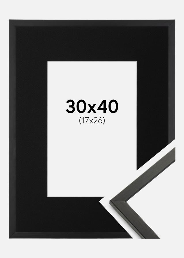 Cadre Galant Noir 30x40 cm - Passe-partout Noir 18x27 cm