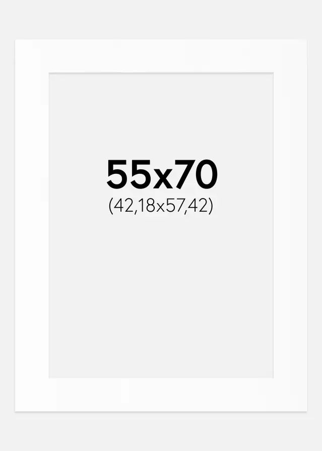 Passe-partout Blanc Standard (noyau blanc) 55x70 cm (42,18x57,42)
