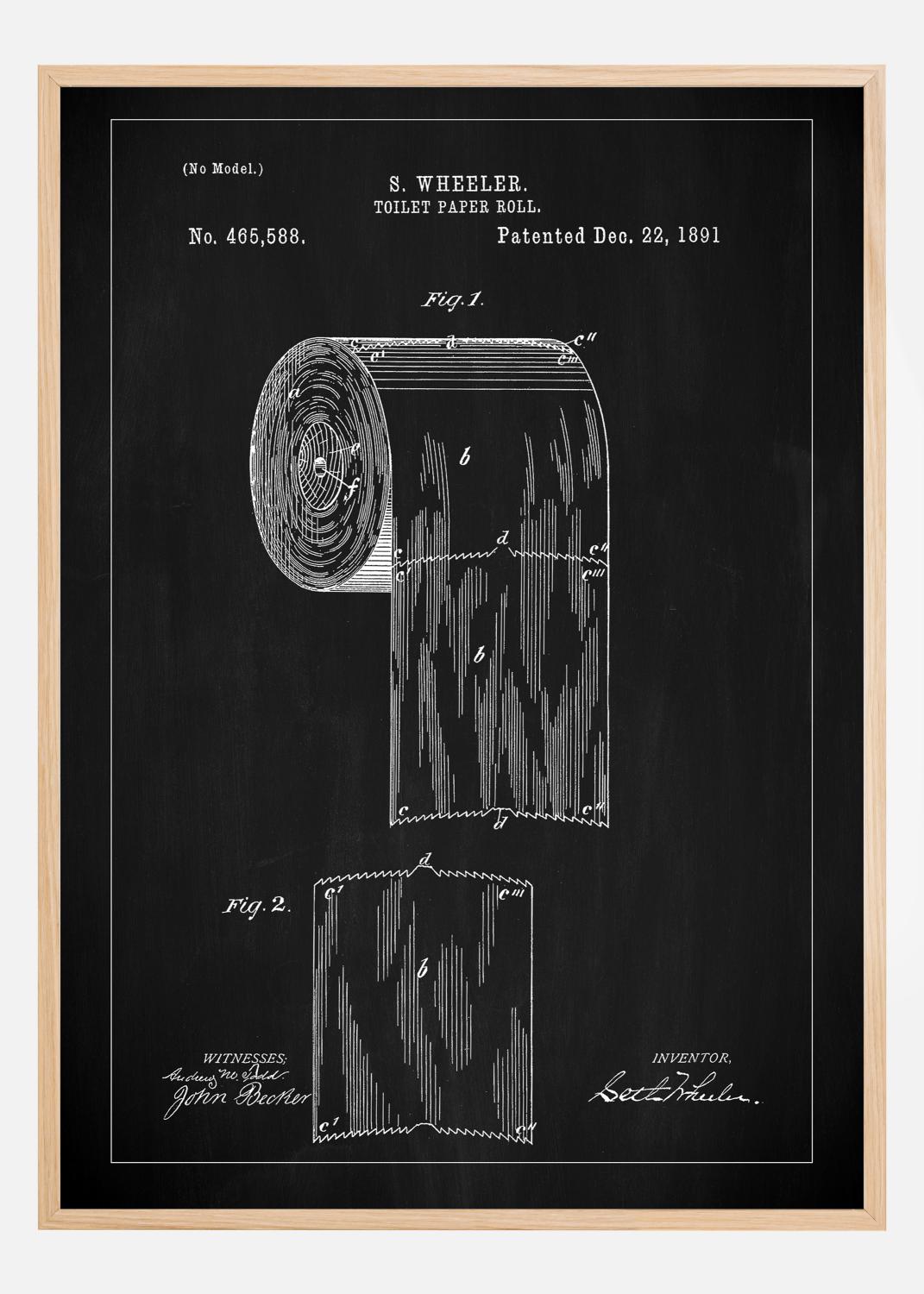 Product Image for Patent Print - Toilet Paper Roll - Black Poster (21x29,7 cm (A4))
