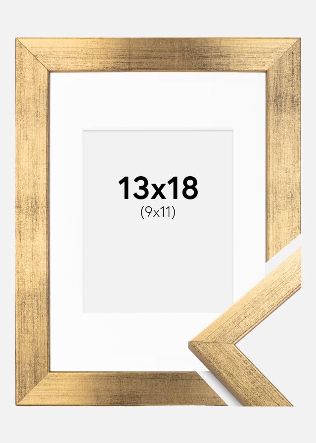 Cadre Stilren Or 13x18 cm - Passe-partout Blanc 10x12 cm